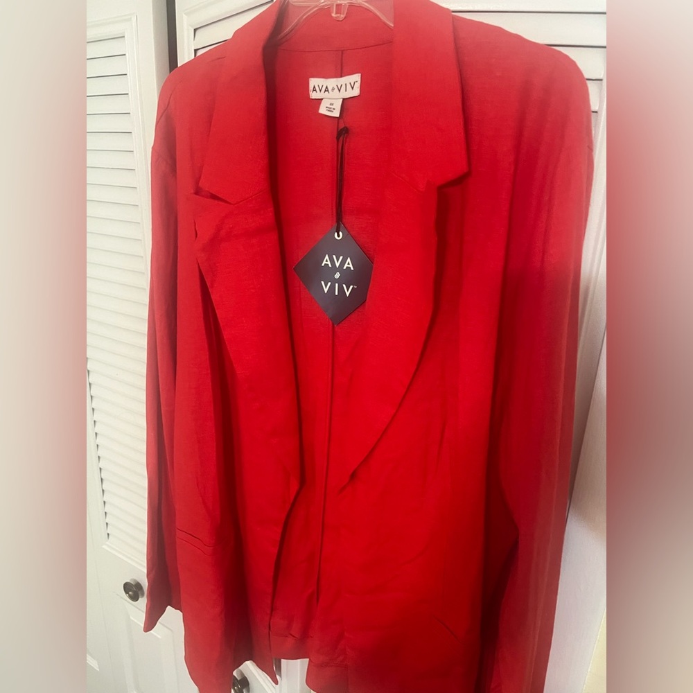 Red❤️👠💄Linen Jacket 3x Jacket